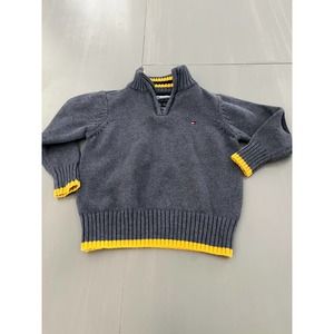 Tommy Hilfiger Half Zip Blue and Yellow Sweater Size 2t Boys
